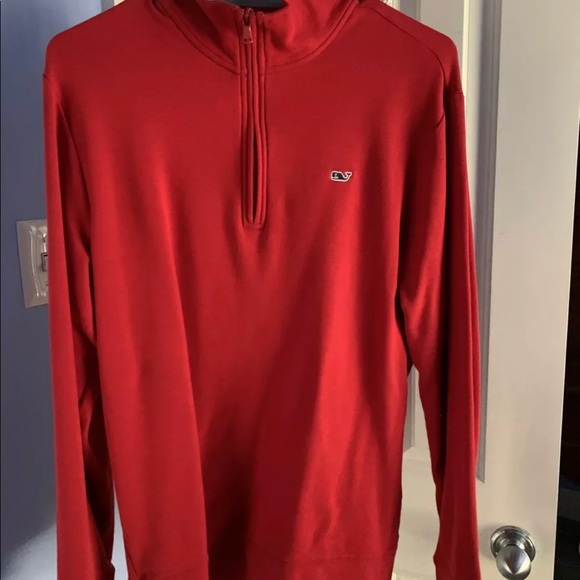 Vineyard Vines Saltwater Quarter Zip - Red - Picture 1 of 2